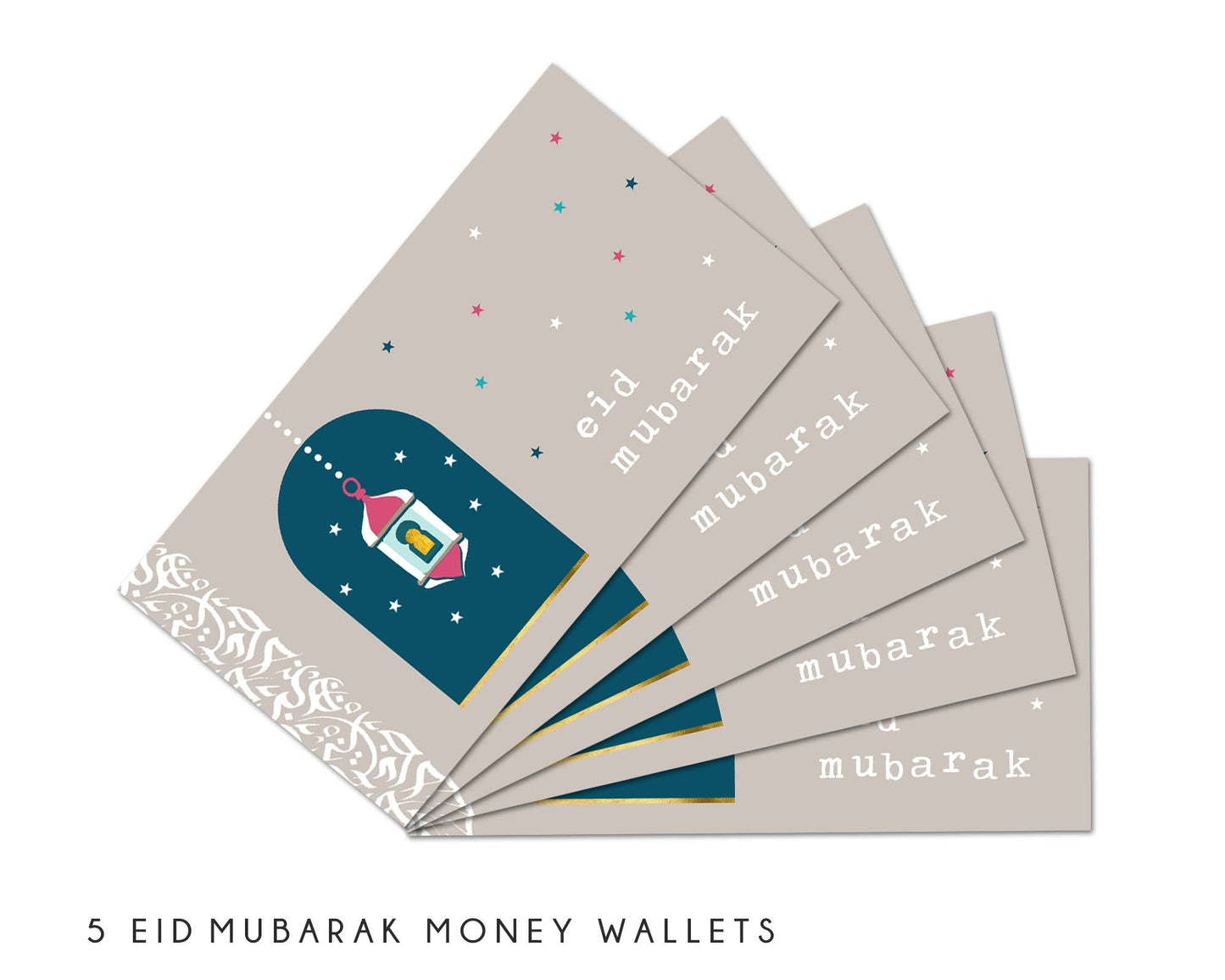 Eid Mubarak Money Wallets - Pack of 5